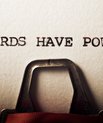 Tekst fra skrivemaskine: Words have power