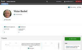 Backend snapshot of profile overview page