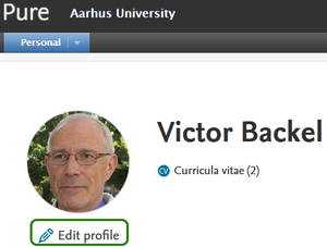 snapshot of profile overview header. Edit profil button highlighted