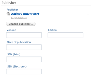Publisher is set to Aarhus University
