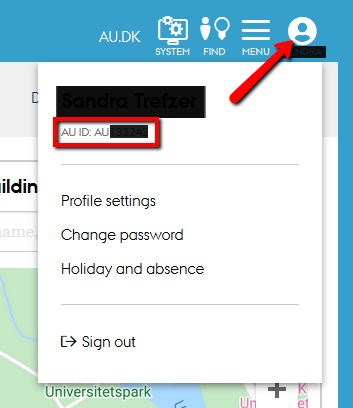 Find your AUID on your staff profile